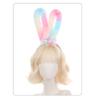Furry Rabbits Ears Headband With Gradient Color Costume Hairbnad Fashion Hairpiece For Cosplay And Easter Parties