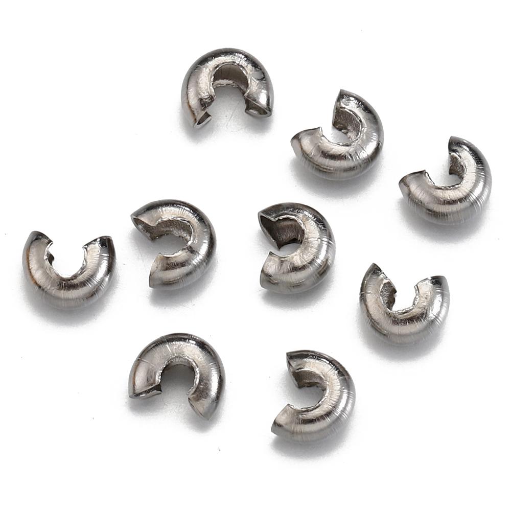 100pcs/20pcs Gold Color Stainless Steel Open Crimp End Beads Covers Stopper Spacer Beads for DIY Jewelry Making Wholesale