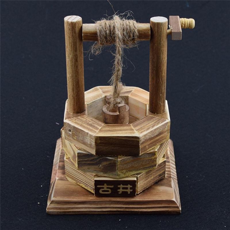 Wooden Water Wells Toys Children The Best Gift Retro Toys for Decoration Of the Table Desk Model