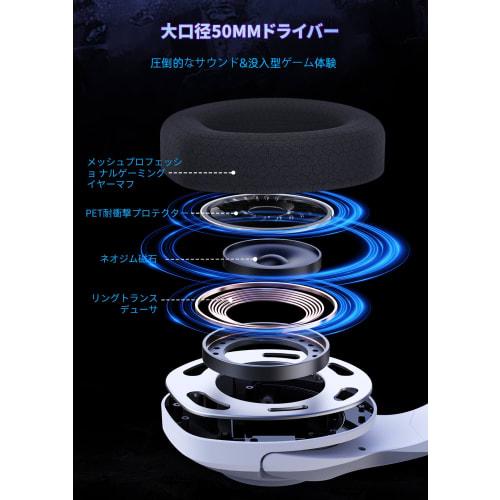 KAPEYDESI Captain 400 Gaming Headset (White) with 2.4G USB Adapter, Bluetooth 5.2, and Wired Connections, 3-Way Wireless Headset, 50mm Drivers, Low La