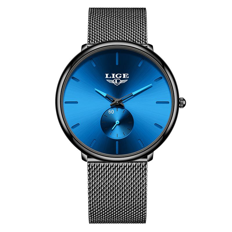 LIGE Ultra Dünne Netz-Quarzuhren Für Damen Einfach Elegant Wasserdicht Damen Uhr Mode Sport Damen Armbanduhr Reloj
