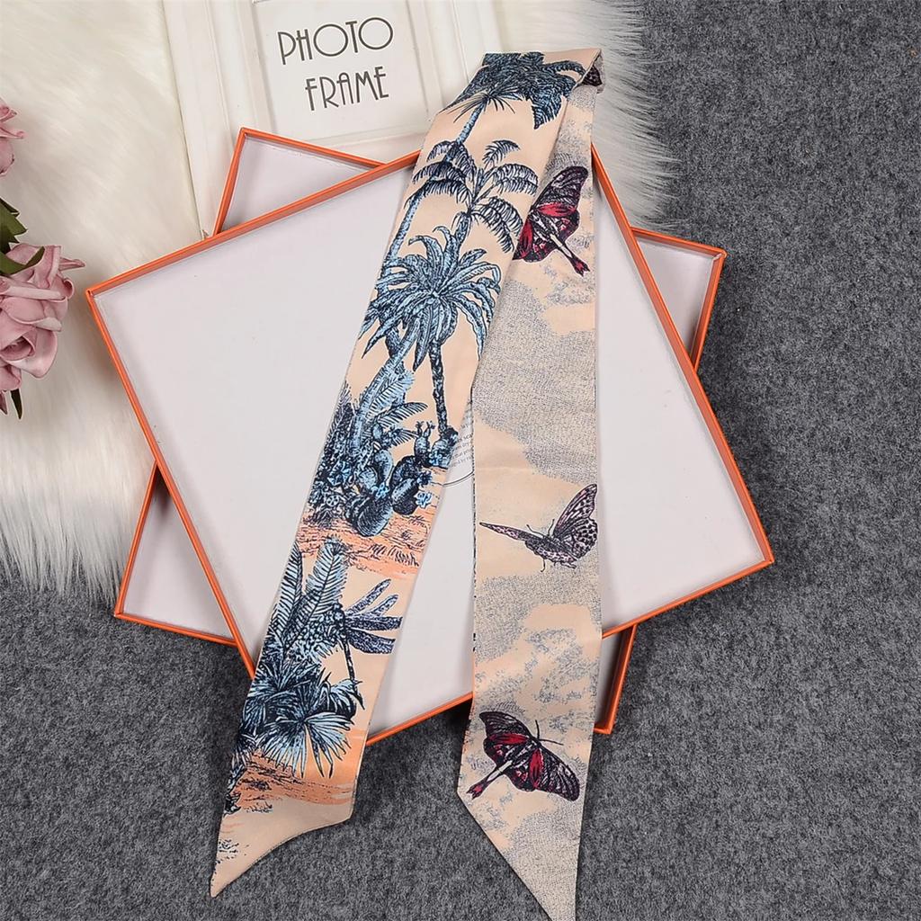 Summer scarf hairband for women with versatile kidnapping long streamers elegant fashionable narrow strips tied with small scarf