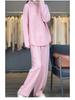 2026 Autumn/Winter Women's Pure Wool Hooded Knitwear & High Waist Wide-Leg Pants Set