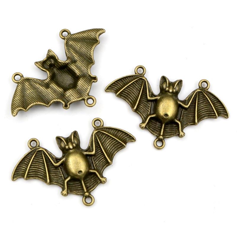 

48x30mm 4pcs Antique Silver Plated Bronze Plated Bat Connector Handmade Charms Pendant:DIY for bracelet necklace