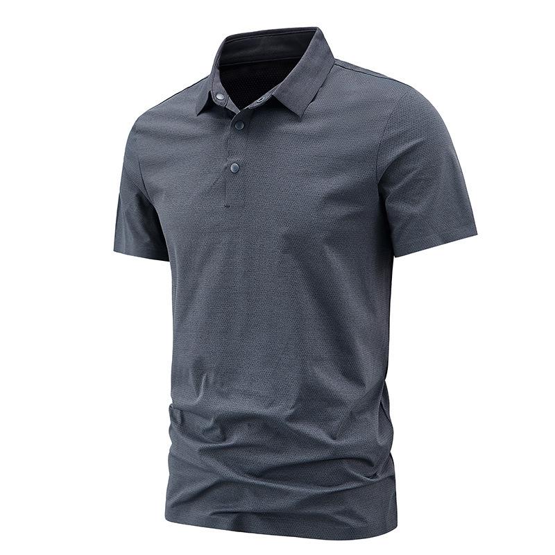 Summer Quick Drying T-shirt Men's Short Sleeved Lapel Business Seamless Polo Shirt Sports Short Sleeved T-shirt Breathable
