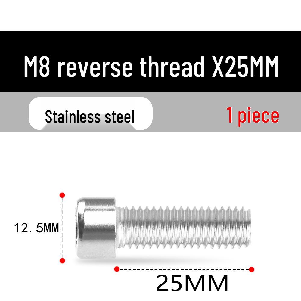 Stainless Steel M8/M10x25mm Reverse Thread Motorcycle Rearview Mirror Screw