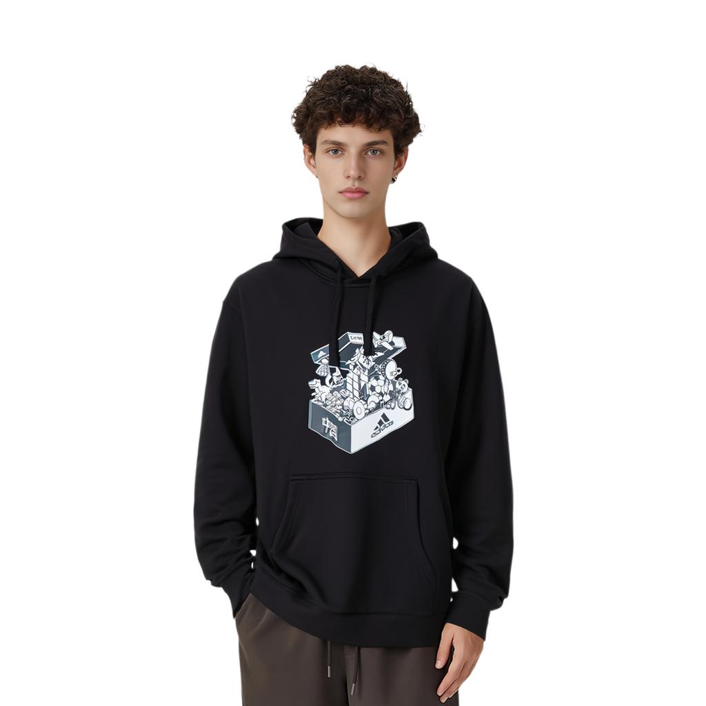 Adidas Sweatshirts Men's Black Hooded Moderate Regular GS7691