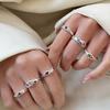 Copper Heart Shaped Adjustable Ring For Women With Vibrant Colorful Zircon Stones Design