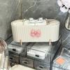 3 Grid Makeup Organizer Large Capacity Clear Lid Storage Box for Swabs Powder Puffs Cosmetics Home Organization Makeup Box