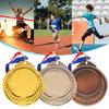10PCS 5.2cm Gold/Silver/Bronze Medal Award with Neck Ribbon Versatile Commemoration Prize Medals for Sports Games