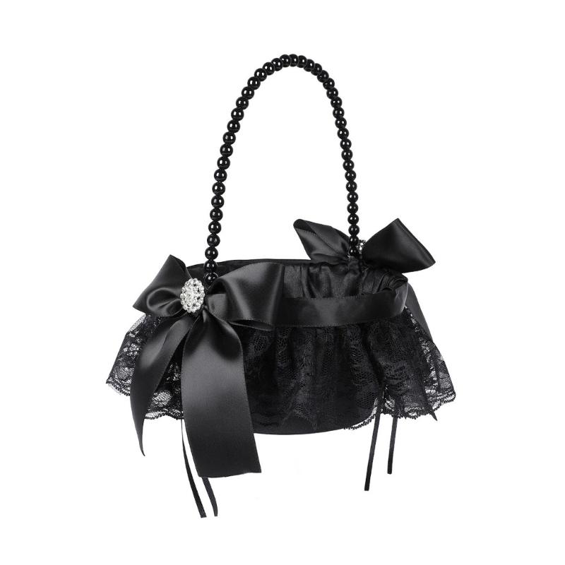 

Unique Black Wedding Flower Holders Durable Polyester Fabric Accessory Ideal For Gothic Themed EventsAnd Celebration 1