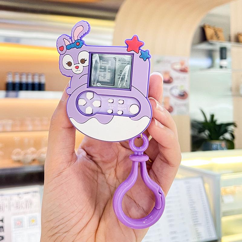 Little Rabbit Projector Light-Up Keychain: Cartoon Couple Bag Charm & Pendant Gift.