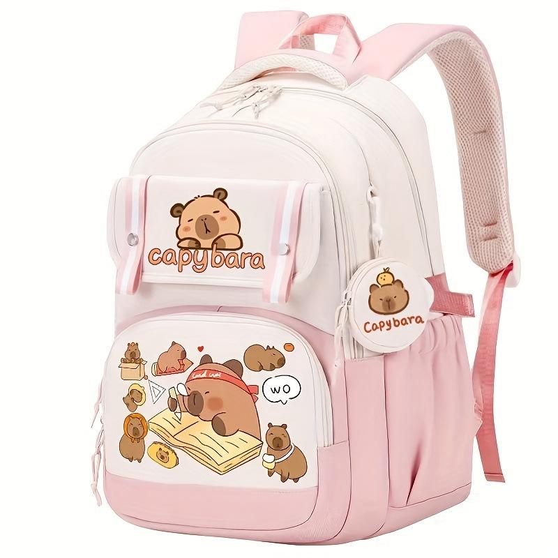 New Capybara Kapibara Printed Backpack Foreign Trade Campus Male and Female Versatile Student Leisure School Bag