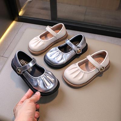 Chaussures Plates Filles Printemps Automne Pliantes Chaussures en Cuir Enfants École Couleur Unie Décontractées Chaussures Princesse Enfants Mode Polyvalentes Nouvelles