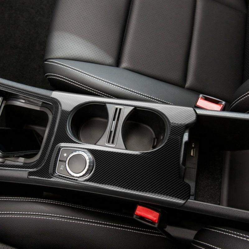 LHD Carbon Fiber Cup Holder Cover Trim For Mercedes A/GLA/CLA Class 2012-2018 Interior Accessories Automobiles Parts Plastic