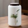 1200ML Ceramic Tea Jar with Wooden Cover Tea Storage Box Tea Bag Storage Container Sealed Storage Tank Ceramic Bottle Gift
