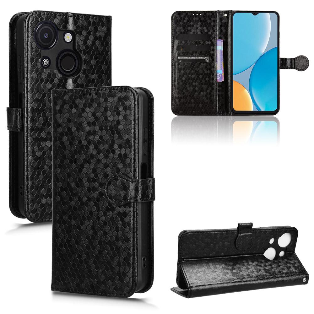 For Itel A50C Wallet Case Dot Pattern Imprint PU Leather Phone Cover
