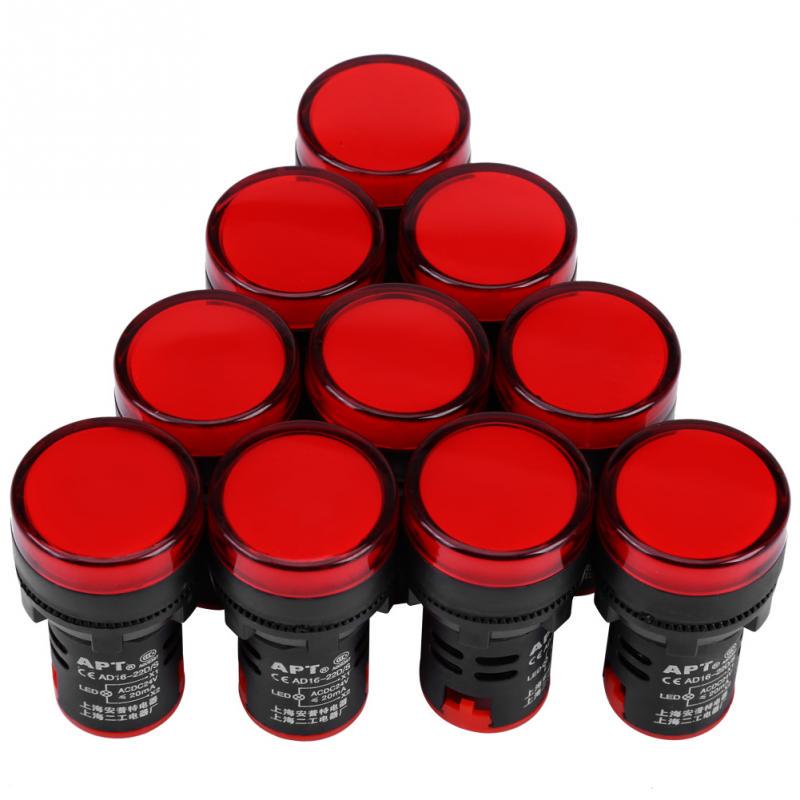 10Pcs White AC//DC 24V 22mm Thread LED for Electronic Indicator Signal Light