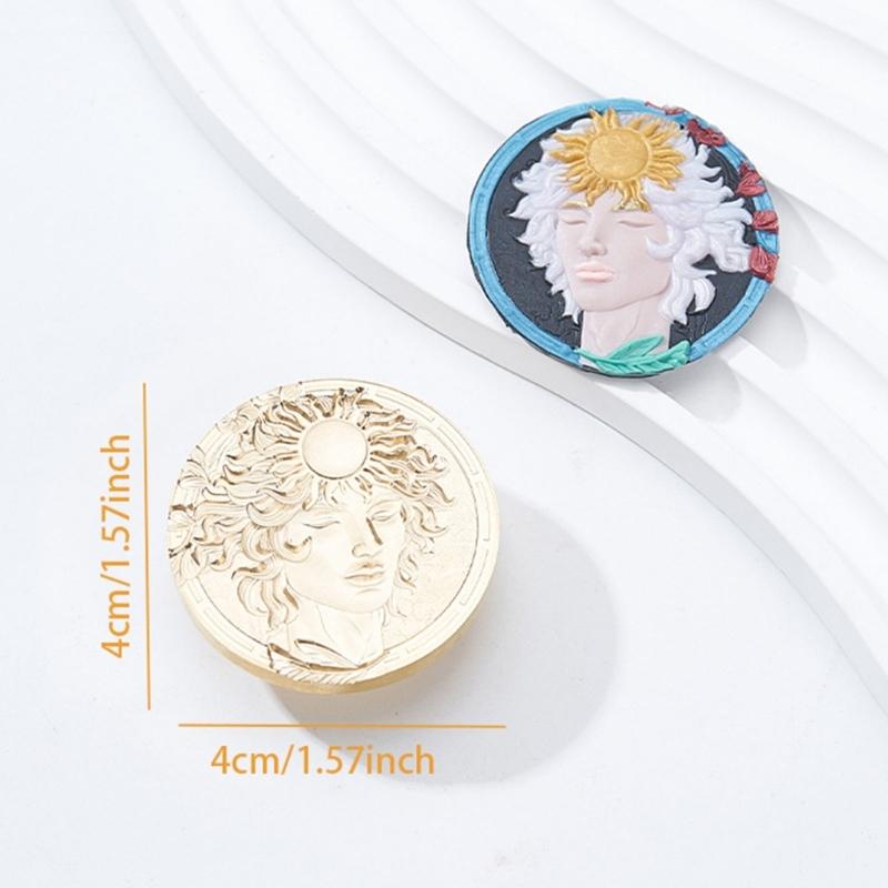 3D Embossed Wax Seal Stamp Head Metal Wax Stamp Head for Valentines Card Birthday Card Invitations Envelope