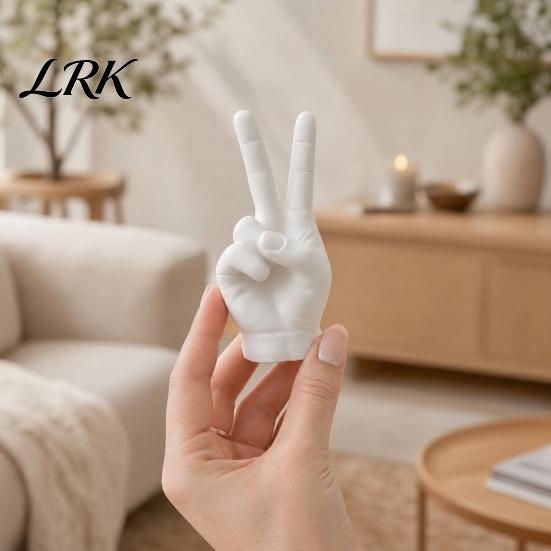 Light Atmosphere Decor Hand Gesture Statue, 3D Printed Yes Finger Sign Sculpture, Modern Home Decoration Decorative Tabletop Ornament for Bookshelf,