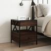 Nightstand with Infinity LED Brown Oak Effect 40 x 40 x 51 cm