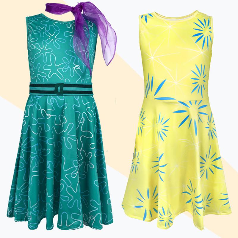 Neuer Anime Film Alles steht Kopf Freude Cospaly Kostüm Freude Wut Angst Cos Outfits Für Erwachsene Kinder Halloween Bühnenauftritt Kostüm