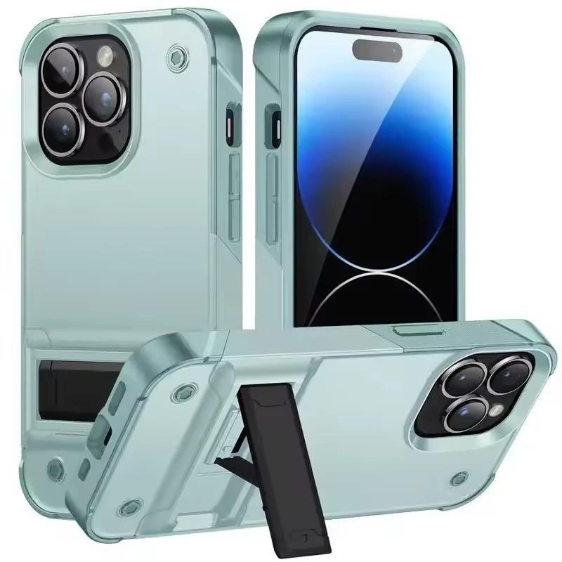 Tough Rugged Shockproof Phone Case With Invisible Stand For iPhone17 16 15 14 13 12 11 Pro XS Max X XR 7 8 Plus SE 2020 2022 Cover