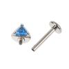 G23 Titanium Inlaid Zircon Cat Ear Shaped Ear Bone Stud Lip Stud Internal Thread Piercing Jewelry