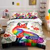 Rainbow Fox with Flowers. Bedding Sets Duvet Cover Sets Duvet Covers Pillowcases(1 * Duvet Cover 2 * Pillowcases Without Duvet Insert)