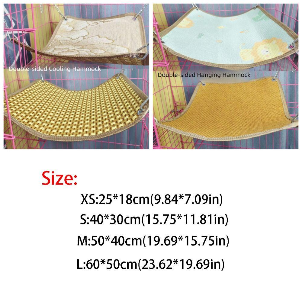 Cartoon Cat Hammock Bed Double-sided Pet Cage Hammock  for Cat Kitten Hamster Rabbits