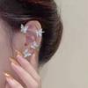 1 Pair Clip Earrings Butterfly Rhinestone Jewelry Temperament Arc Ear Cuffs for Daily Wear