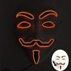 Halloween Glowing V Mask EL Wire Neon Light Up Anonymous Mask Cosplay Horror Luminous Mask for Man Women Haunted House Props