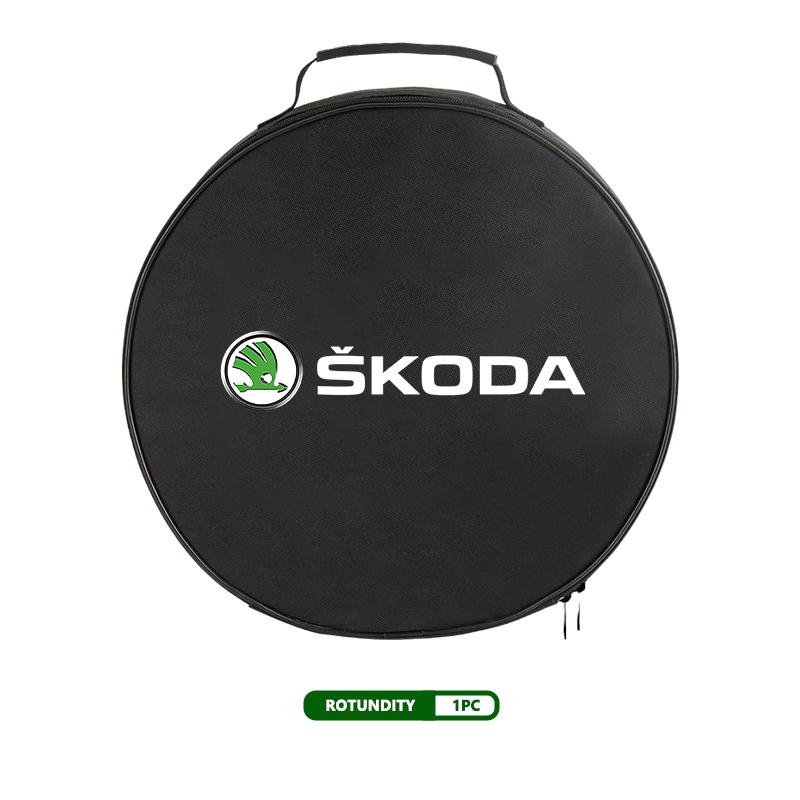 AES1 For Skoda Oxford Cloth Car Charge Cable Case Organiser Waterproof Charging Gun Storage Bag Kamiq Karoq Octavia 2 3 Rapid Scala