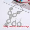Water Chic Geometric Drop Necklace Set With Alloy Pendant And Chain Spring For