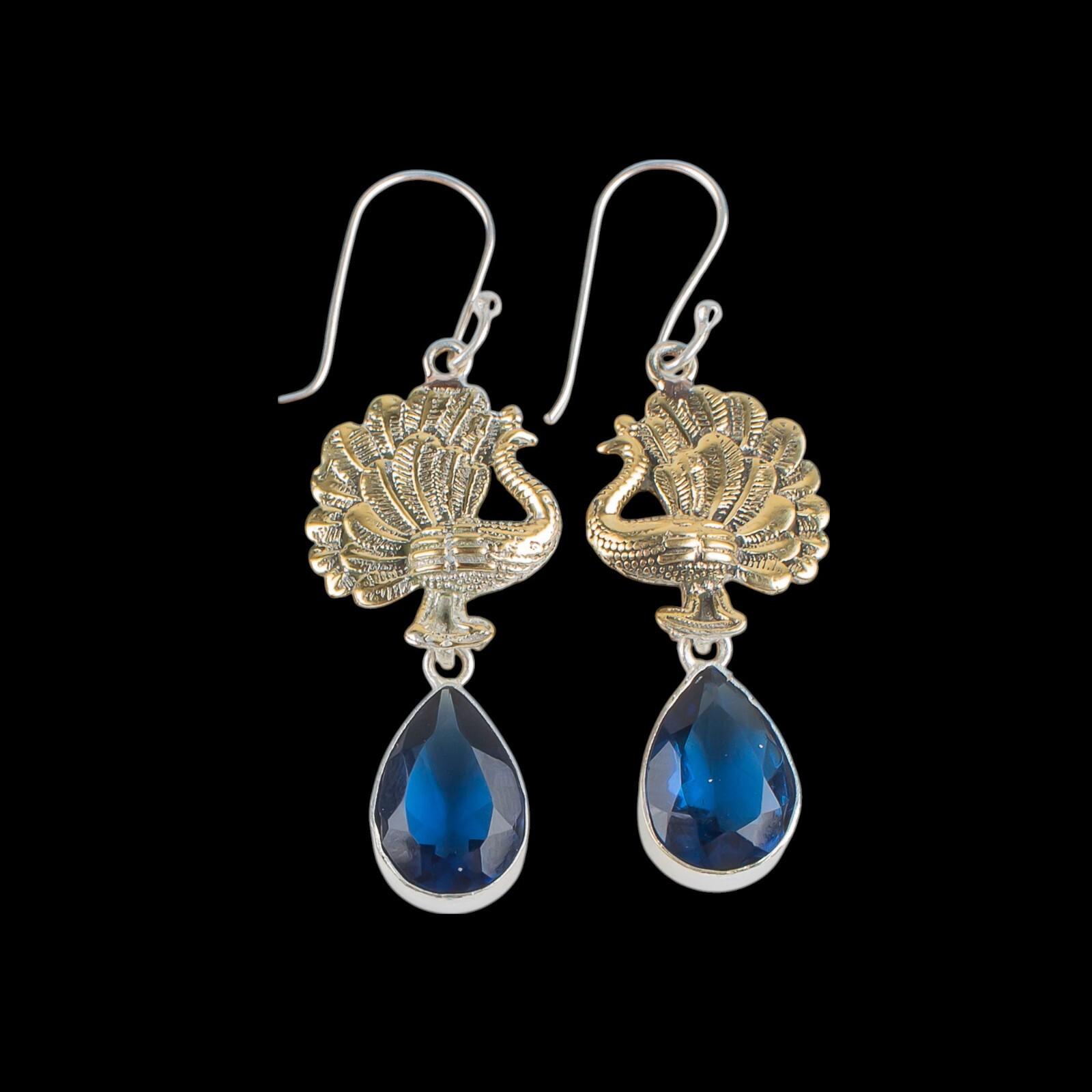 

London Blue Topaz Gemstone 925 Sterling Silver Jewelry Handmade Earrings 2.20 EE-44-5