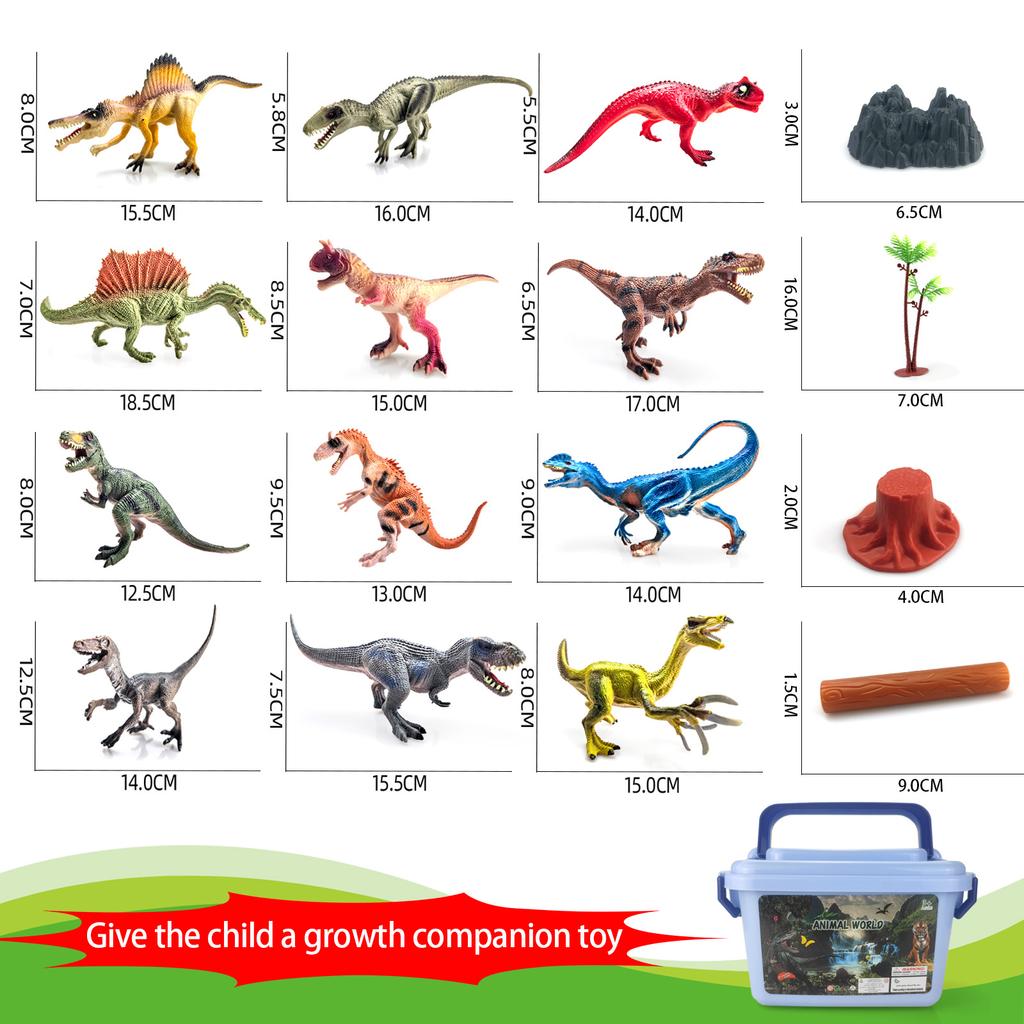 Dinosaur Toy Set, T-Rex Spinosaurus Pterodactyl Therizinosaurus Brachiosaurus Scene