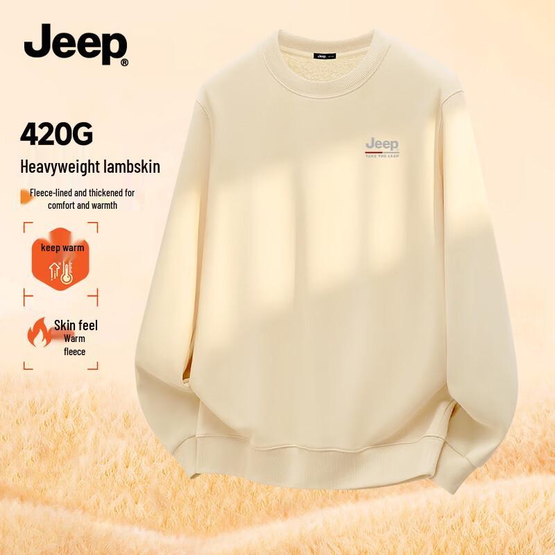 JEEP Men's Fleece-Lined Casual Crewneck Sweatshirt