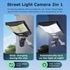 6MP Outdoor Solar Street Light Camera, 20X Zoom, Full Color Night Vision, PTZ, Dual Picture