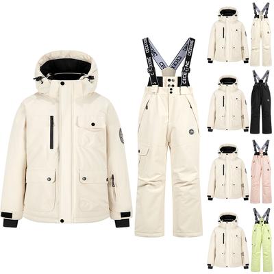 Conjunto de Roupa de Neve Infantil Moda Infantil Meninos e Meninas Espessado Impermeável Quente Fato de Esqui Jaqueta e Calças Conjunto de Roupa