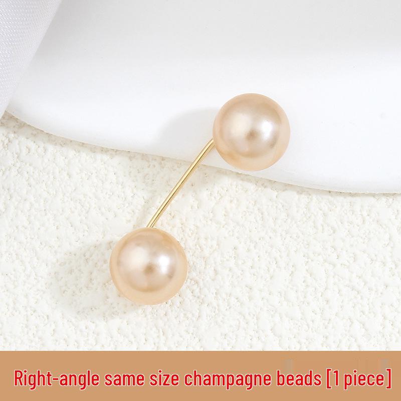 Waist-Cinching Pin: Adjustable Brooch with Pearl Button for Slimming and Anti-Exposure