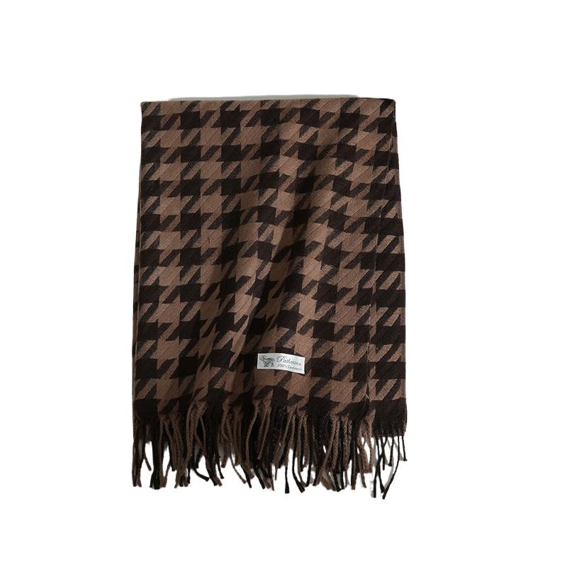Daqiandongge scarf women's autumn and winter new imitation cashmere fringed shawl thickened warm Korean version versatile scarf