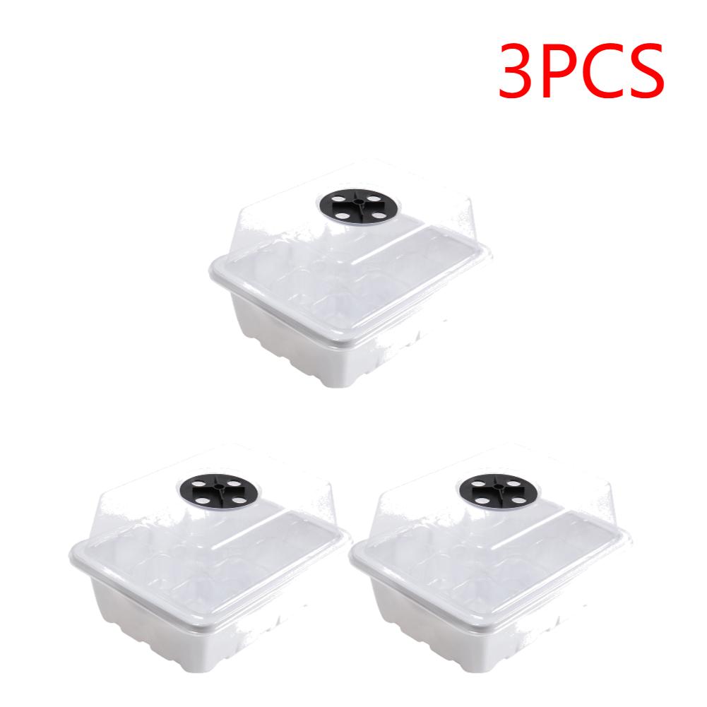 1-5pcs Plants Seed Starter Trays with Humidity Dome 12 Holes Per Tray Nursery Pots Lights For Home Plant Greenhouse Growing Pot