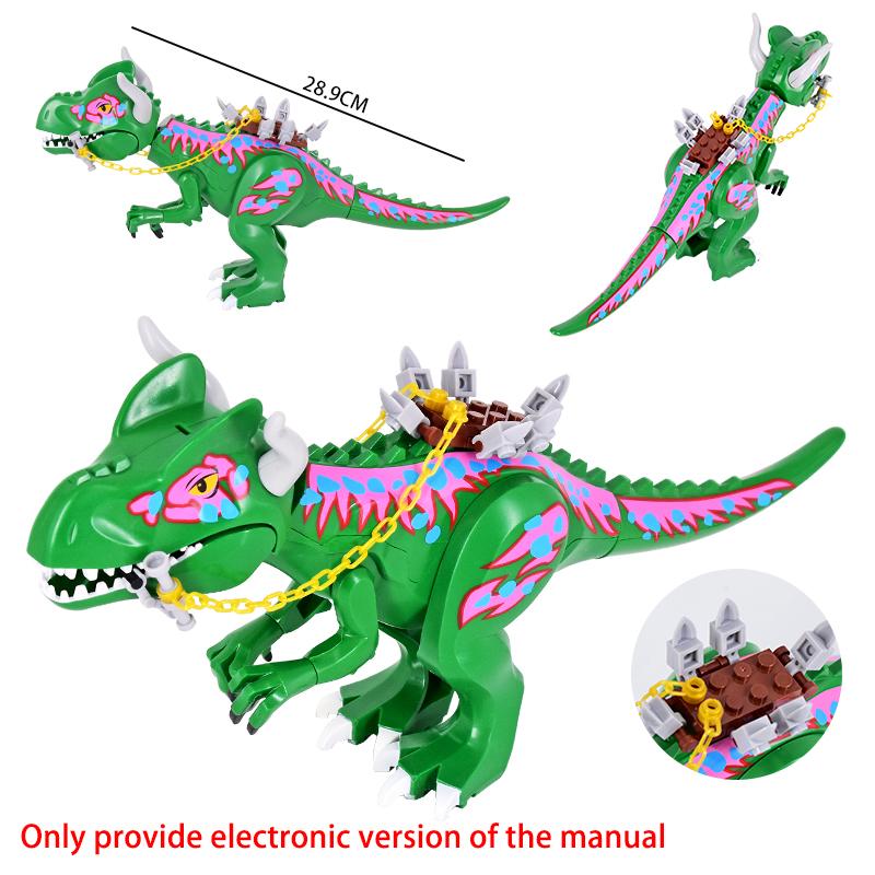 Jurassic Dinosaurs Building Blocks Brachiosaurus DIY Big Size Tyrannosaurus Action Figure Models Children Toys Animals Gifts