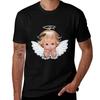 Cute Christmas Baby Angel Head In Hands Tshirt Festival Casual Short Sleeve