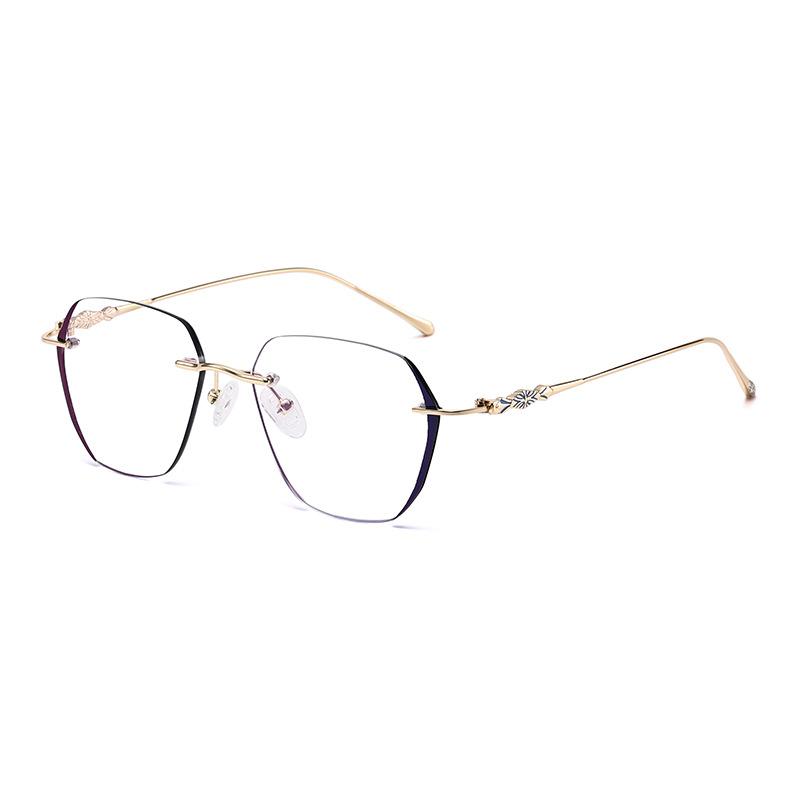 6211 Ultra-Light Hexagonal Frameless Anti-Blue Glasses, New Fashionable Plain And Thin Versatile Flat Glasses