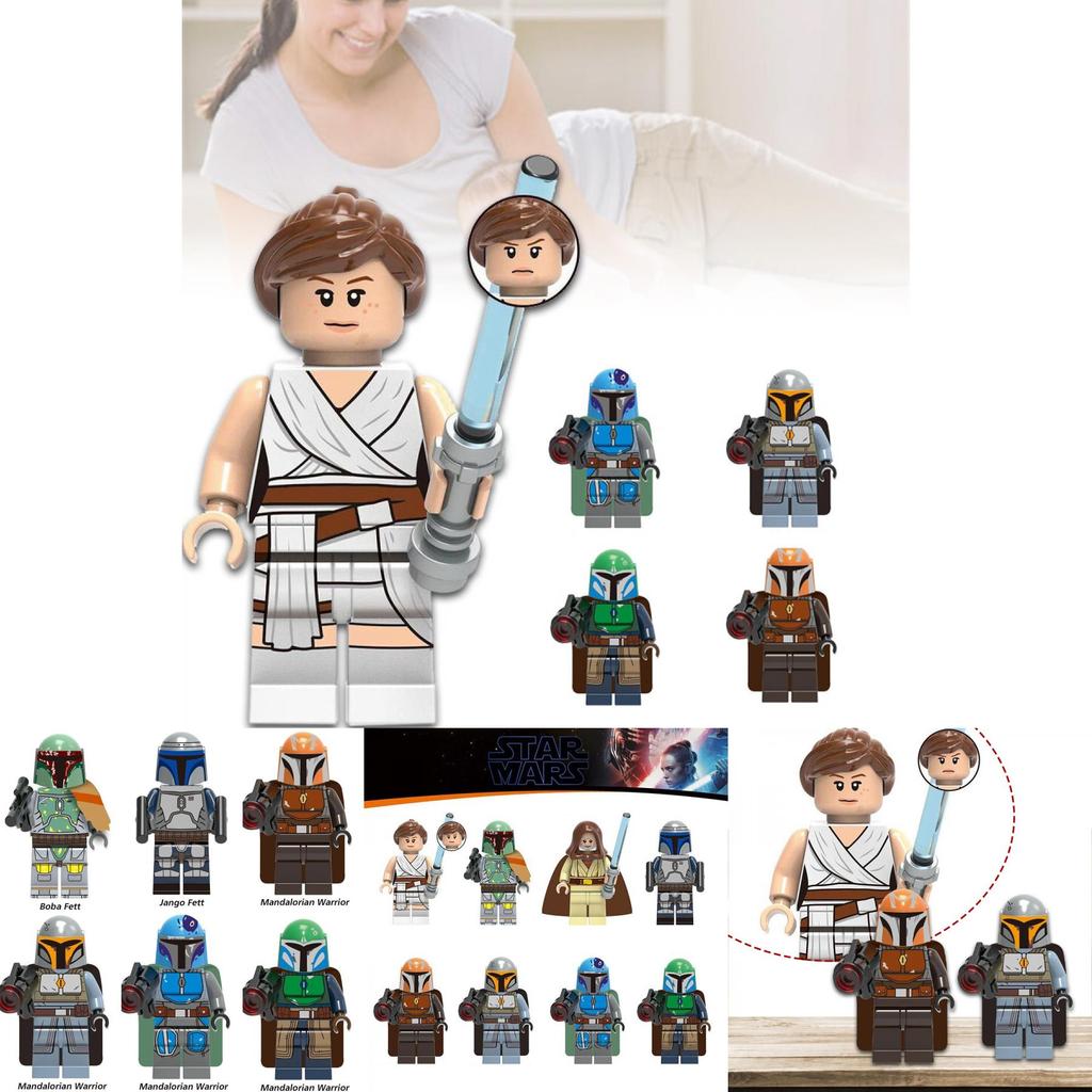 Minifigures Buliding Blocks Bricks Figures Rey Boba Fett
