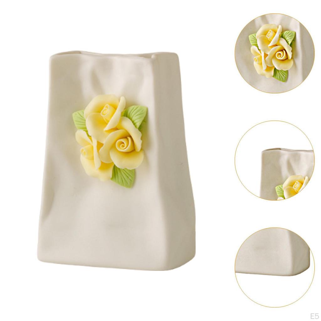 Chinese Handmade Porcelain Flower Vase Holder Desk Decoration Flowerpot for Holidays Birthday