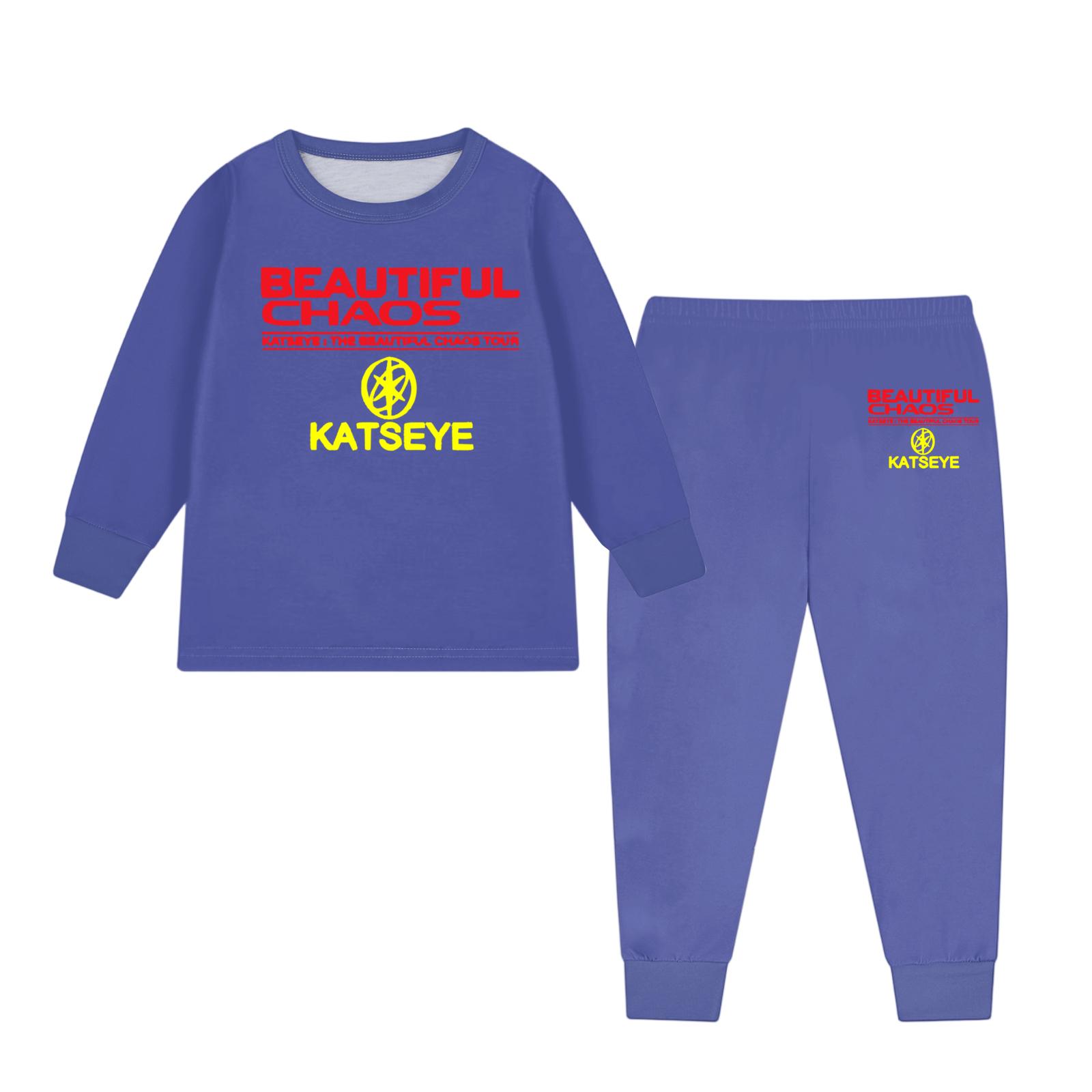 

Детский модный костюм юбка топ с круглым вырезом и длинными рукавами брюки 130 синий