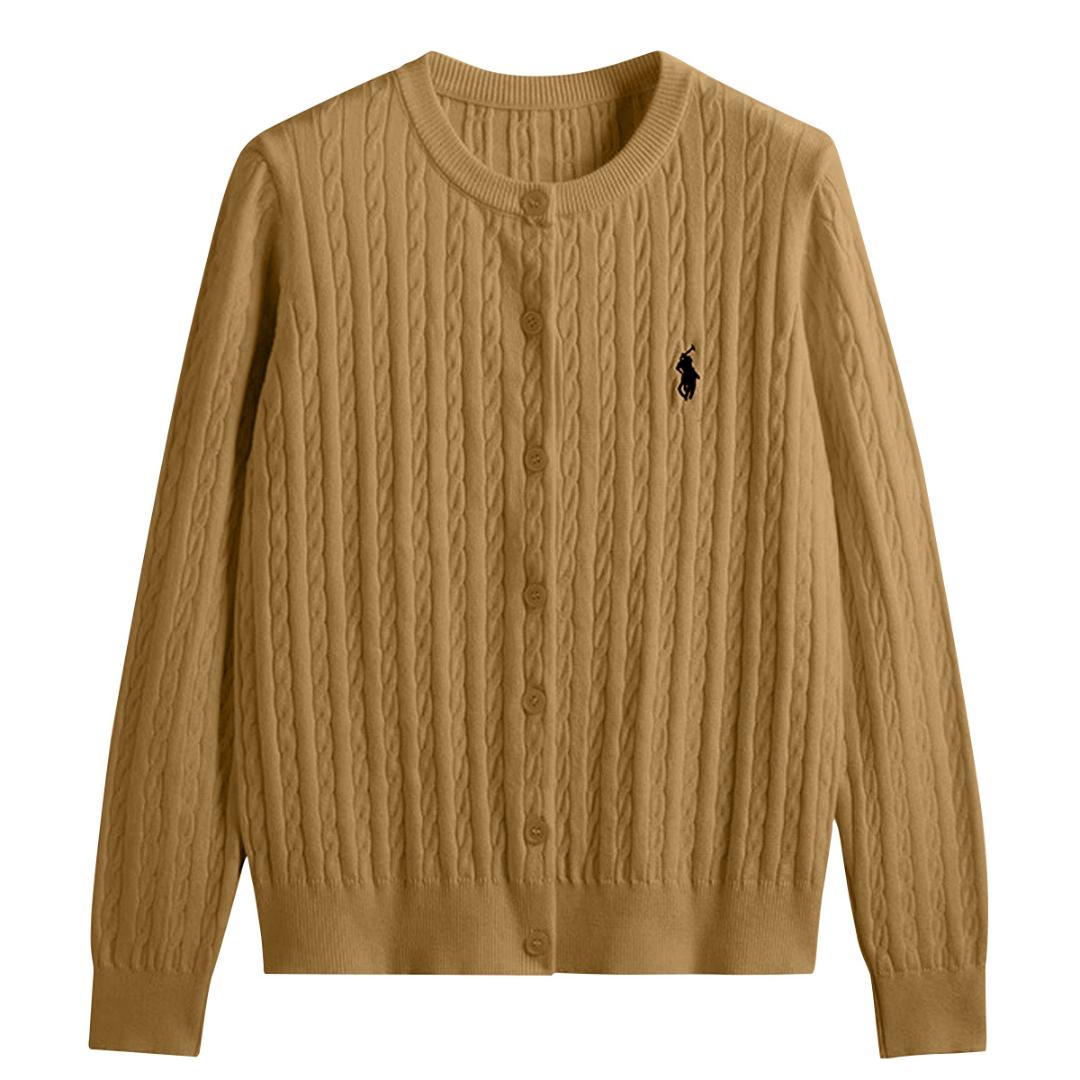 Осенний новый женский белый вязаный свитер, основа, свитер, куртка, вышитый твист-кардиган, топ One size верблюд