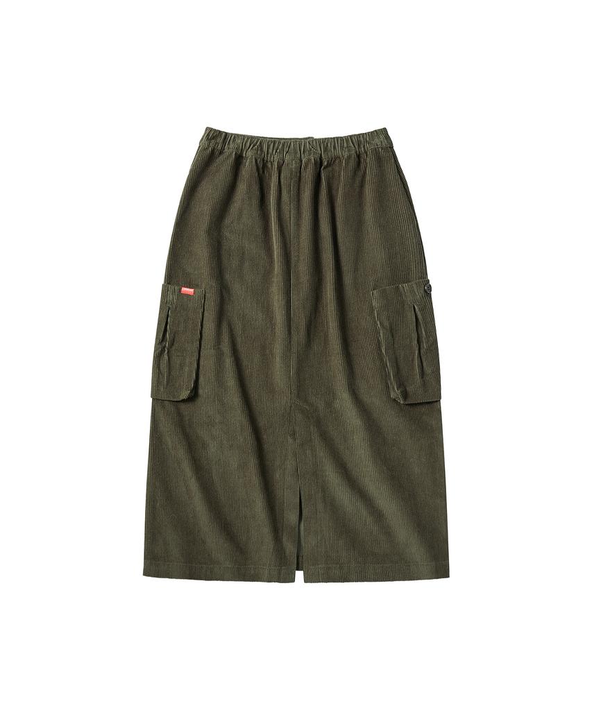 Comoni Nose W Pocket Midi-Skirt [Khaki]